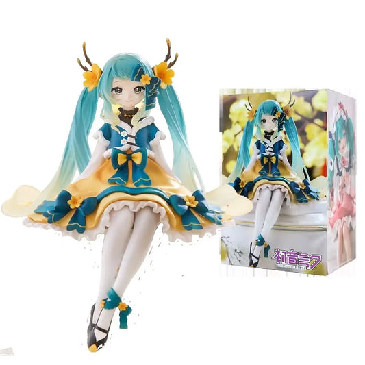 2Pcs Hatsune Miku Anime Figure Toy Flower Fairy Collection Miku Kawaii Cartoon PVC Action Figurine Model Doll Birthday Gifts Kid