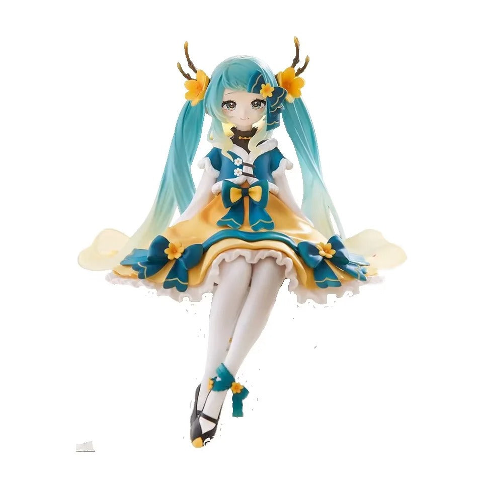 2Pcs Hatsune Miku Anime Figure Toy Flower Fairy Collection Miku Kawaii Cartoon PVC Action Figurine Model Doll Birthday Gifts Kid
