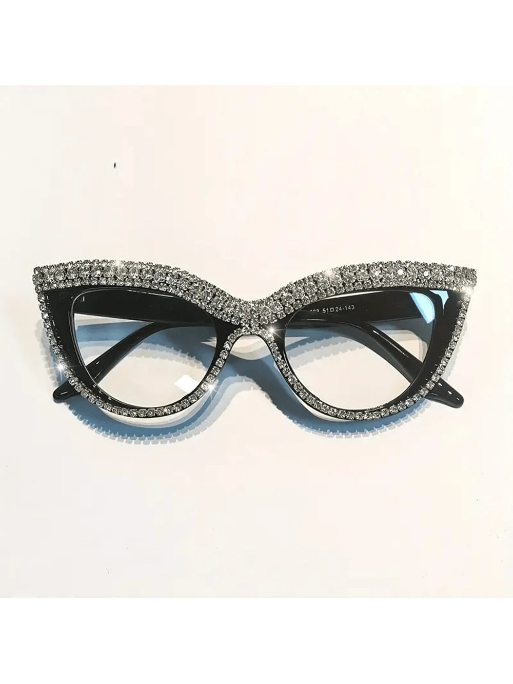Cat Eye Glasses With Sparkling Rhinestones Anti-Blue Light Full Frame Pcs Lens For Women Available In Multiple Strengths (+1.0 To +4.0) Accessories For Women Glasses