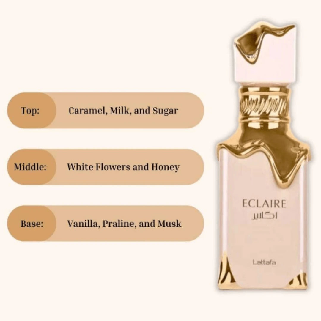 Lattafa Eclaire Pistache – Gourmand, Nutty, Creamy, Musky – Eau De Parfum Spray Long-Lasting Fragrance For Women, 3.4 Ounce