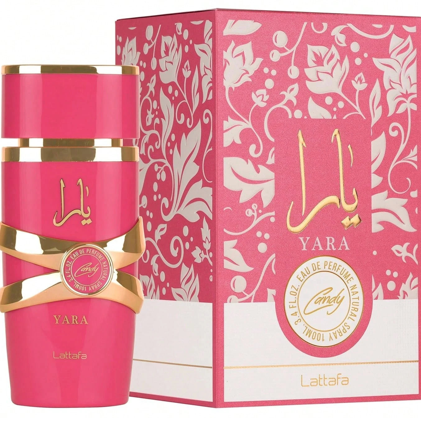 Lattafa Yara Candy Perfume 100ml 3.4oz, 2 Styles Optional Single , Arabian Women Long Lasting Fragrance, Sweet Candy Marshmallow Vanilla Scent, Viral Red Yara Luxury Gift