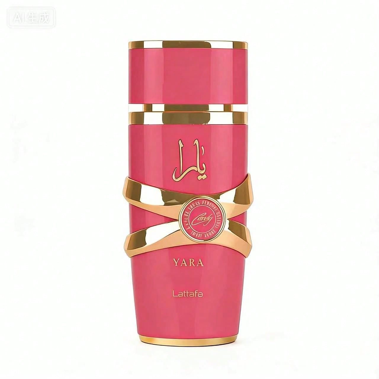 Lattafa Yara Candy Perfume 100ml 3.4oz, 2 Styles Optional Single , Arabian Women Long Lasting Fragrance, Sweet Candy Marshmallow Vanilla Scent, Viral Red Yara Luxury Gift