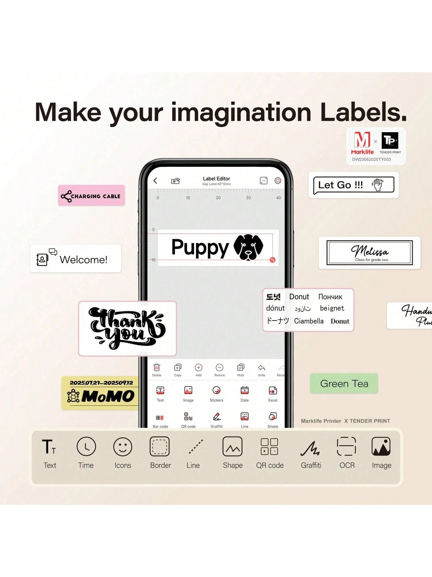 P50 Label Maker Machine With Tape, 2 Inch Portable Thermal Printer, Bluetooth Portable Label Printer