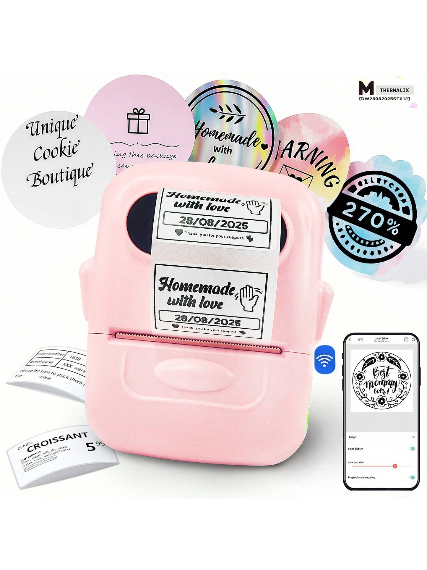 P50 Label Maker Machine With Tape, 2 Inch Portable Thermal Printer, Bluetooth Portable Label Printer