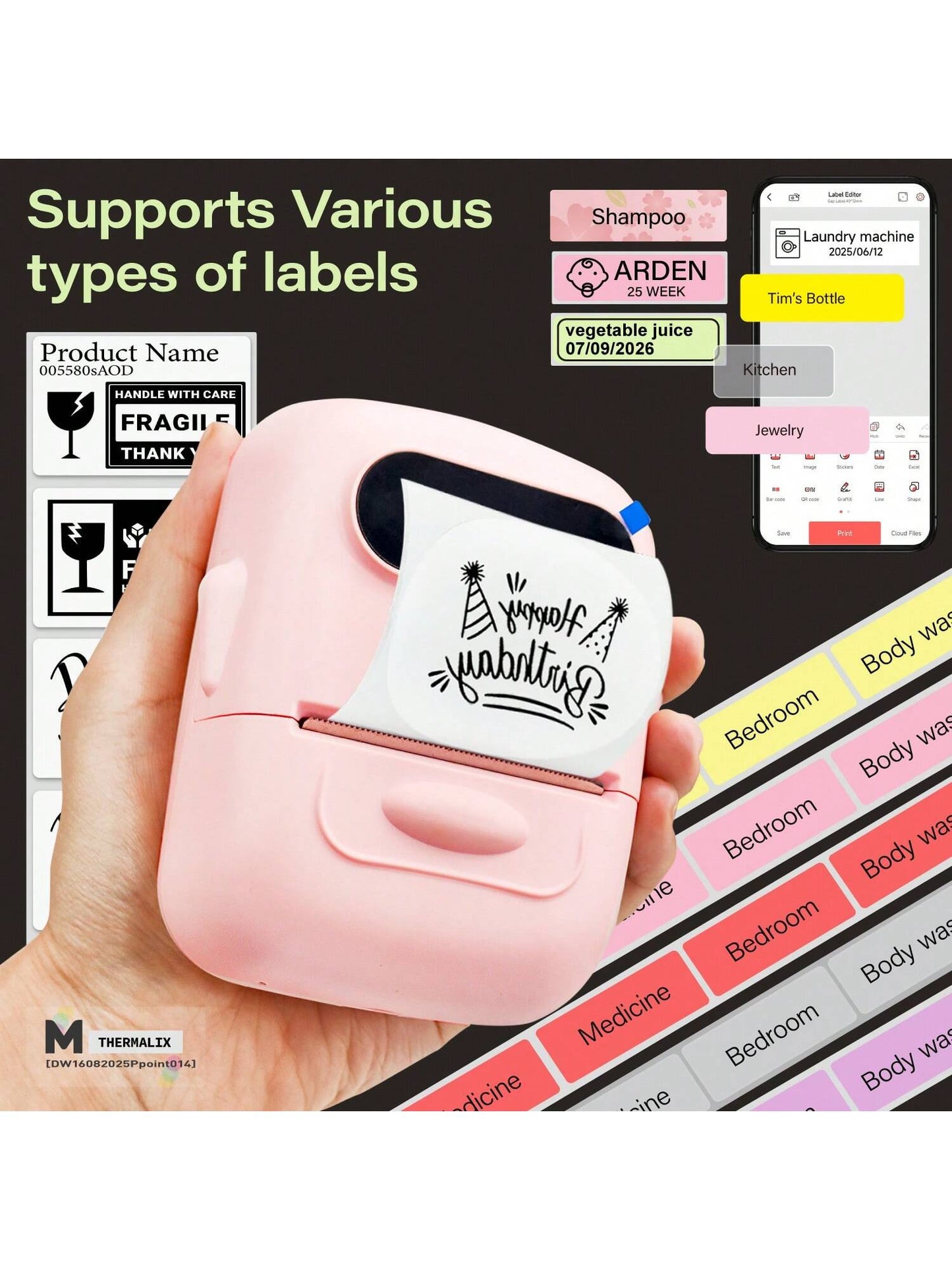 P50 Label Maker Machine With Tape, 2 Inch Portable Thermal Printer, Bluetooth Portable Label Printer
