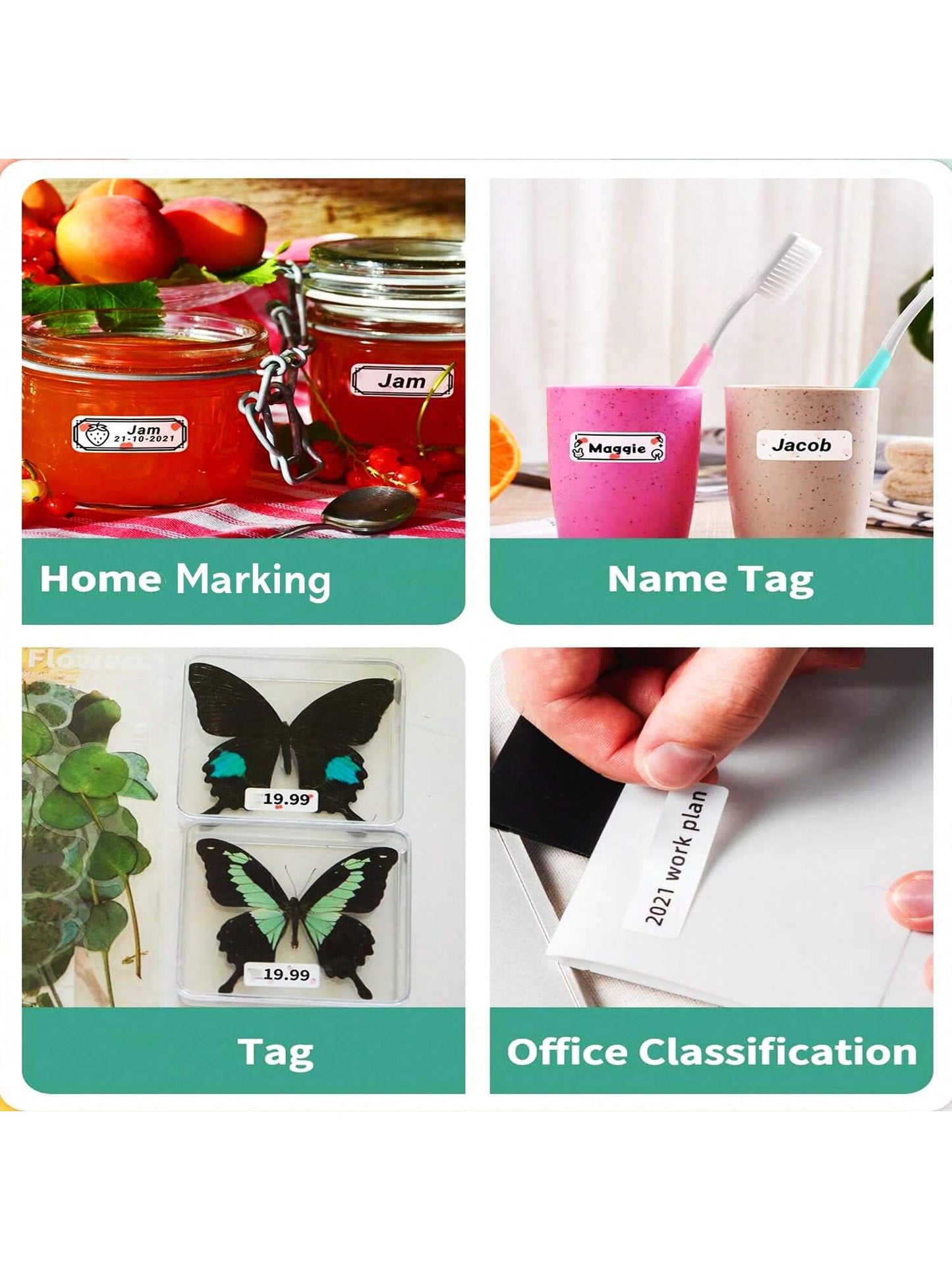 P50 Label Maker Machine With Tape, 2 Inch Portable Thermal Printer, Bluetooth Portable Label Printer
