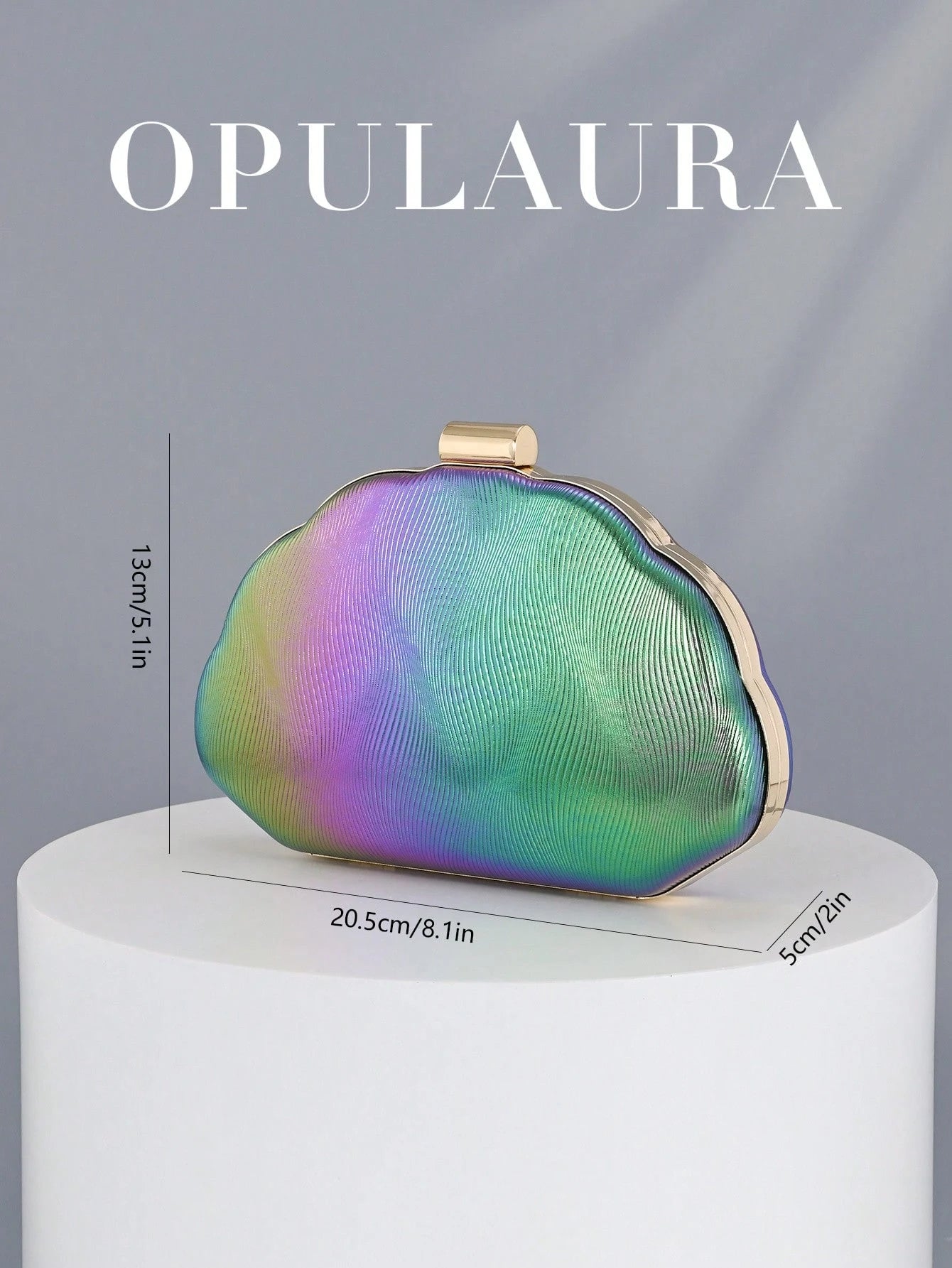 Women's Minimalist Shell Shaped Luxury Leather Clutch Bag