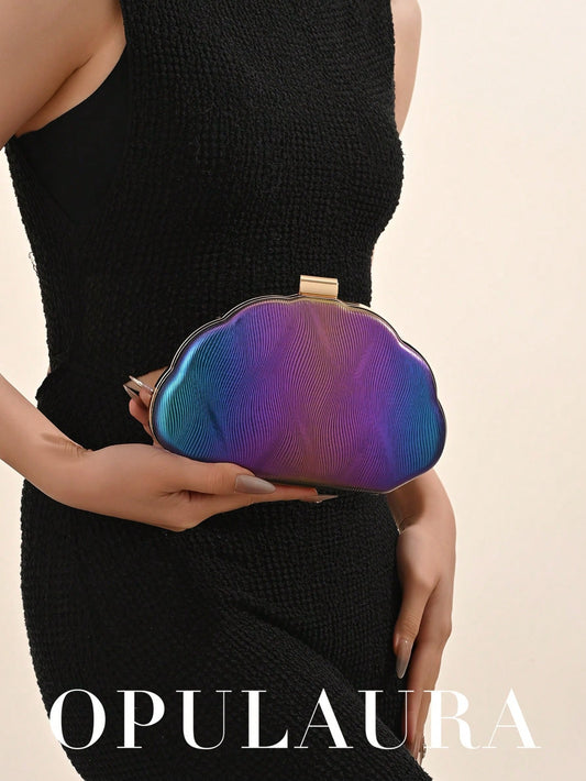 Women's Minimalist Shell Shaped Luxury Leather Clutch Bag