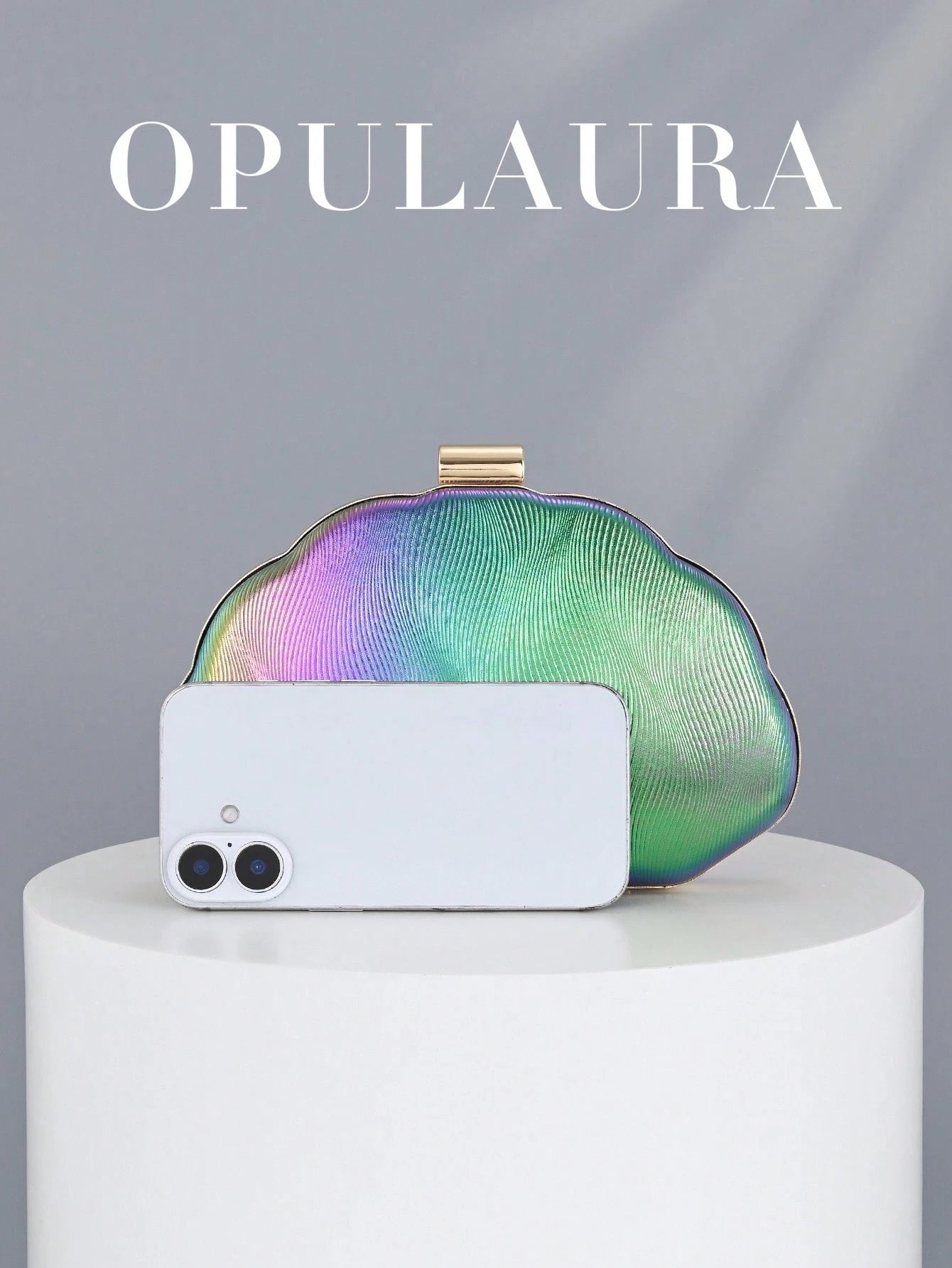 Women's Minimalist Shell Shaped Luxury Leather Clutch Bag