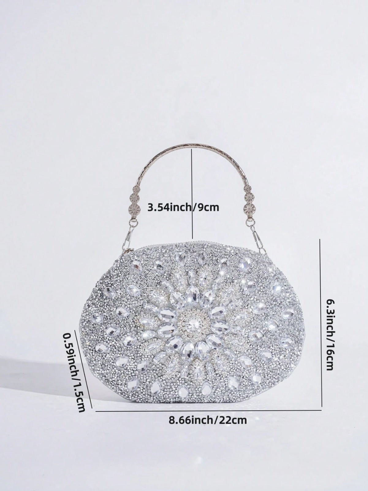 Sparkling Sunflower Crystal Evening Handbag, Vintage Elegant Lady Small Round Bag, Fashion Versatile Handmade Purse For Party And Events