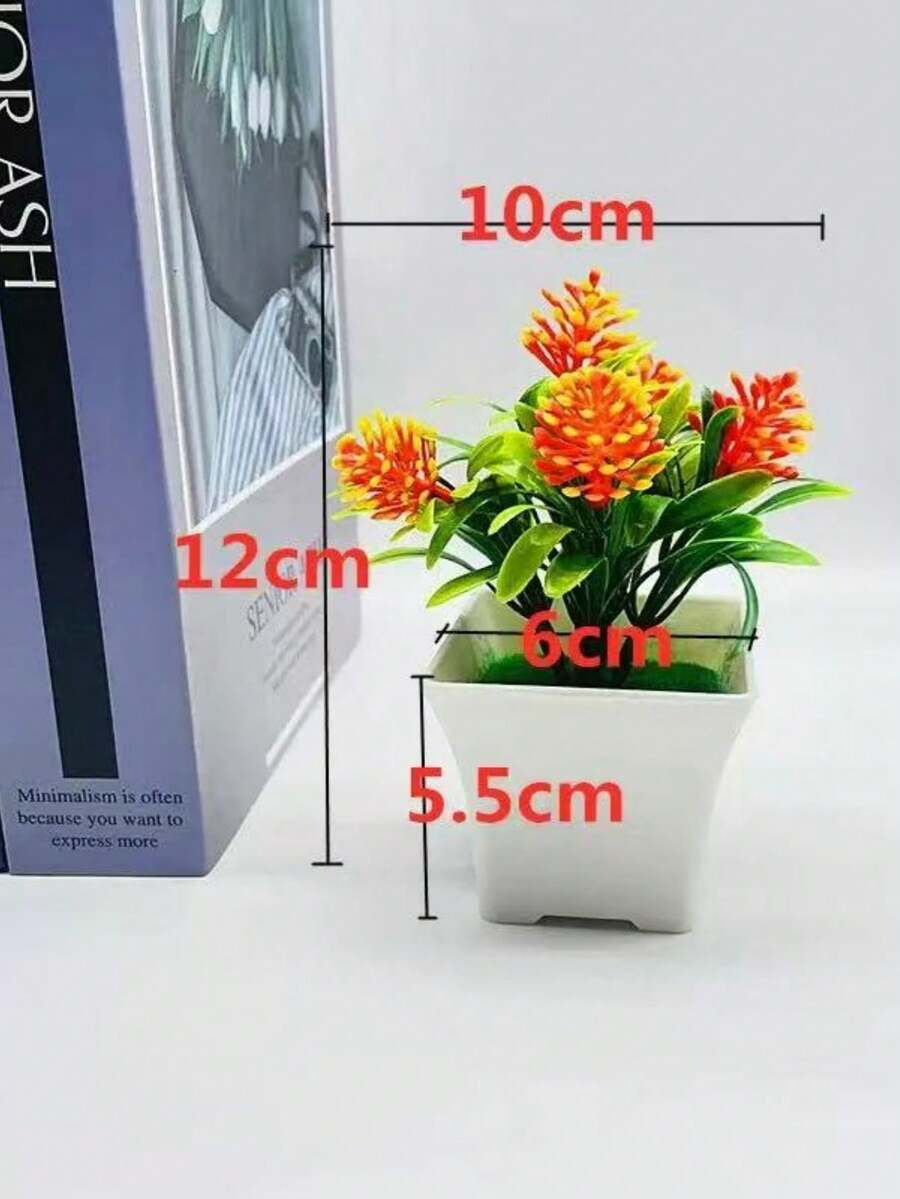 4pcs Artificial Mini Plants, Realistic Floral Decor, Suitable For Home