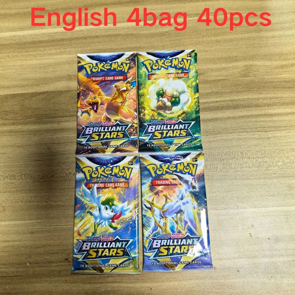 40pcs Pokemon Cards GX Vmax EX Mega Origin Brilliant Stars Card Shining Game Collection Battle Transaction Card Holiday Gifts