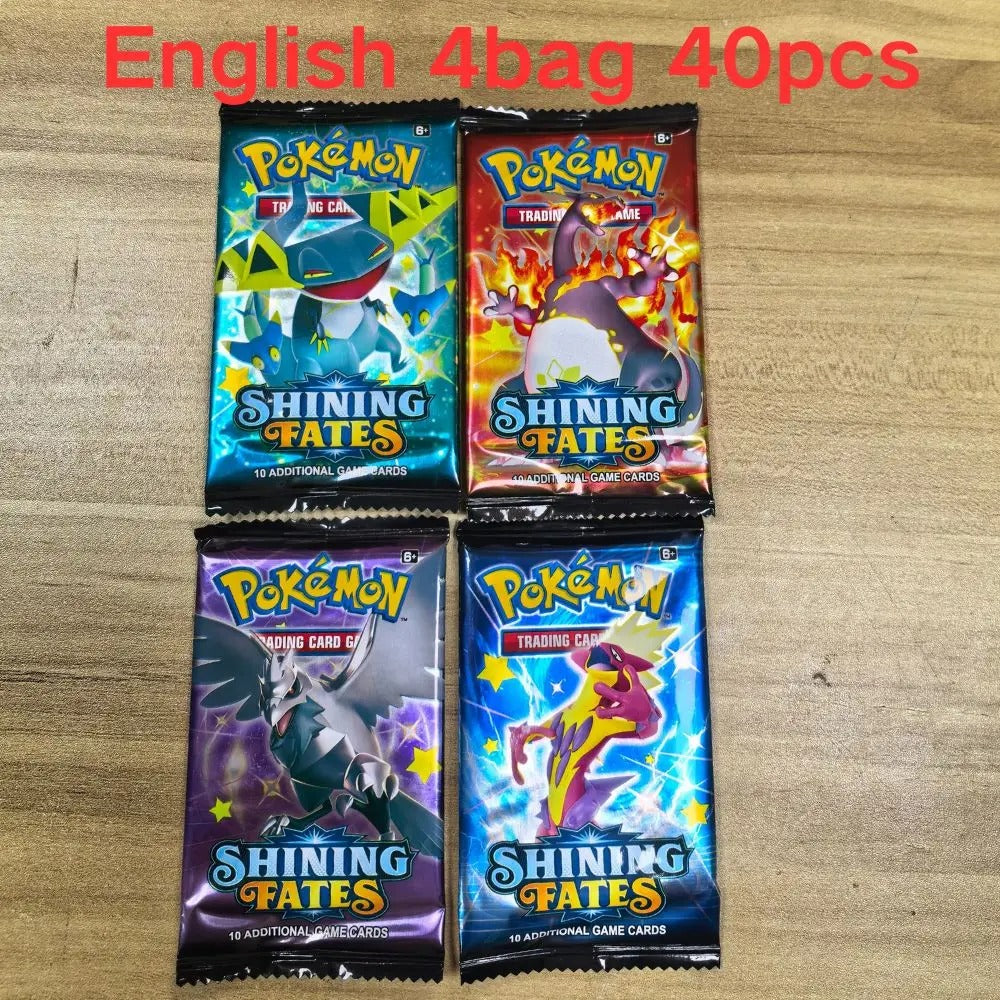 40pcs Pokemon Cards GX Vmax EX Mega Origin Brilliant Stars Card Shining Game Collection Battle Transaction Card Holiday Gifts