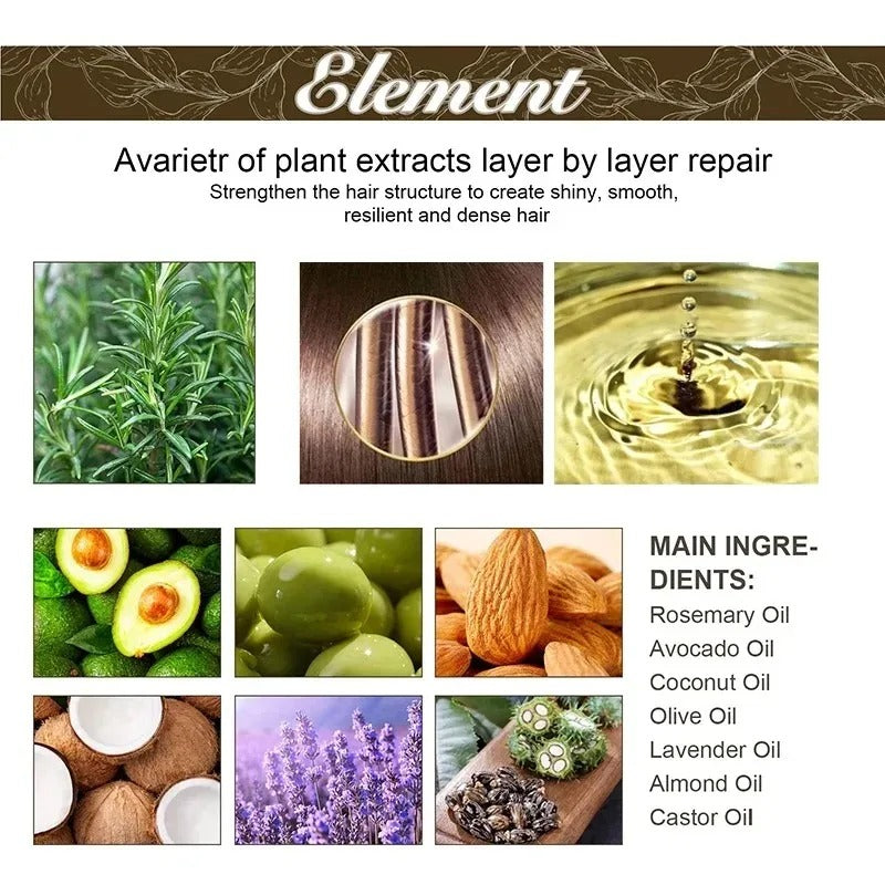 3 pcs Natural Hair Growth Oil Rosemary Anti Hair Loss Regrowth Moisturizing Repair Anti Baldness Fast Hair Growth Serum Oil