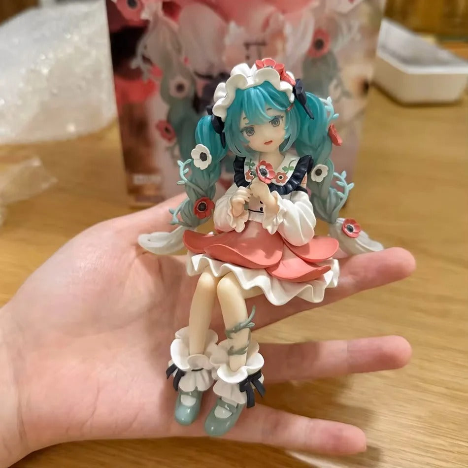 2Pcs Hatsune Miku Anime Figure Toy Flower Fairy Collection Miku Kawaii Cartoon PVC Action Figurine Model Doll Birthday Gifts Kid