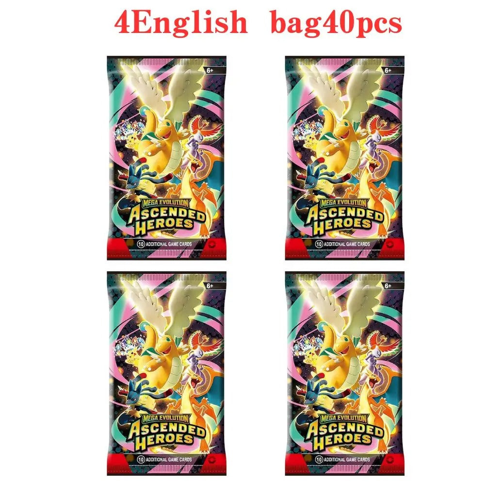 40pcs Pokemon Cards GX Vmax EX Mega Origin Brilliant Stars Card Shining Game Collection Battle Transaction Card Holiday Gifts